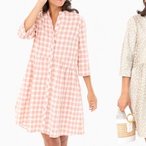 NWOT Tuckernuck Royal Shirt Dress in Pink and Tan Gingham